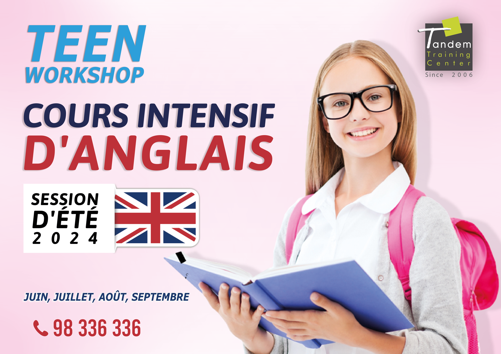 affiche TANDEM Cours Teen Anglais Intensif